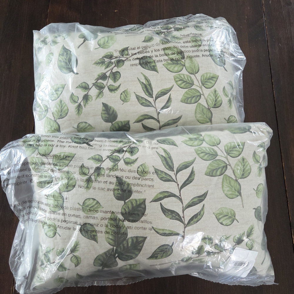 Botanical Leaf Print Decorative Throw Pillow - NWT Plow & Hearth